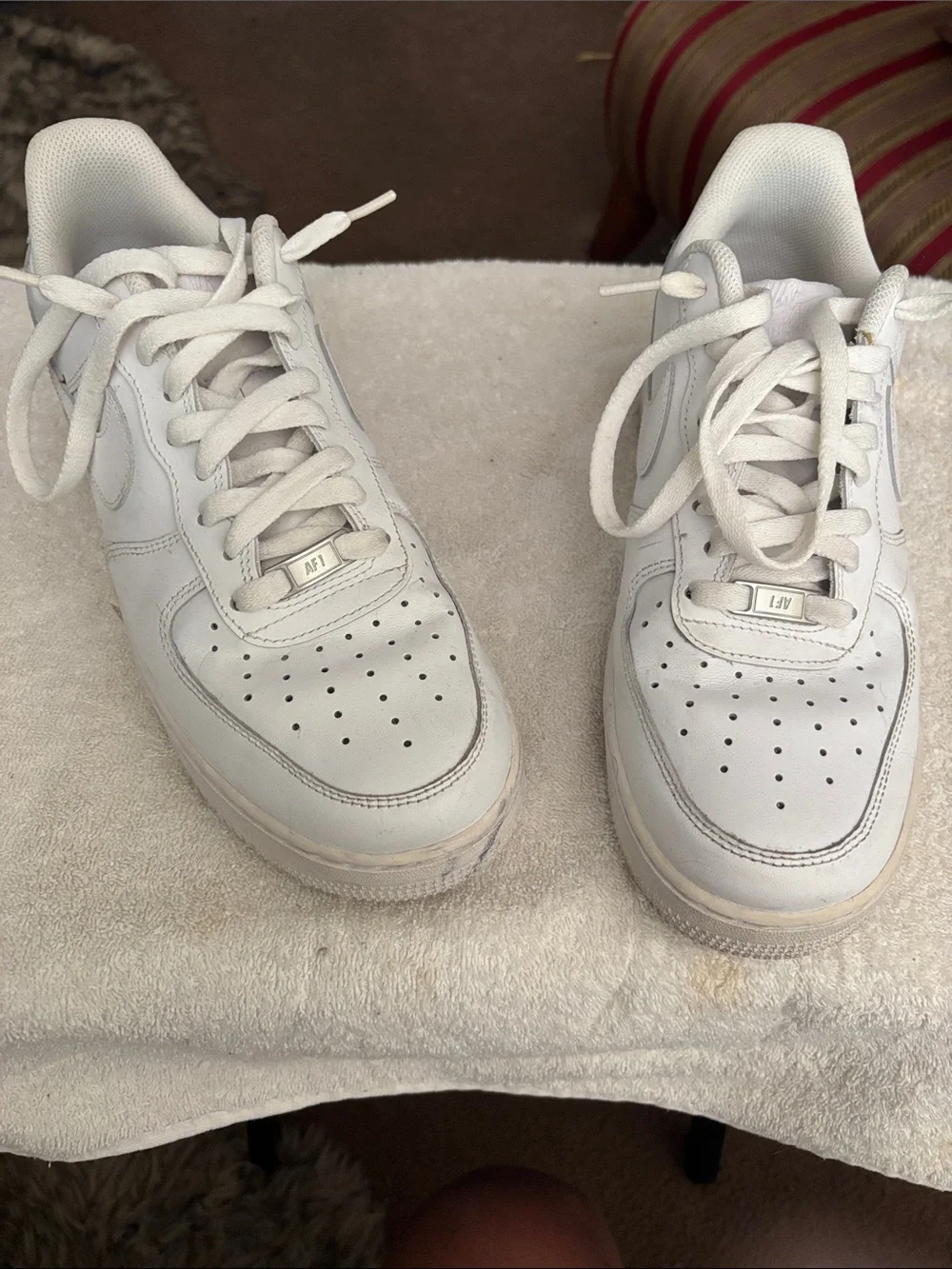 Nike Men's All-White Low-Top Leather Sneakers