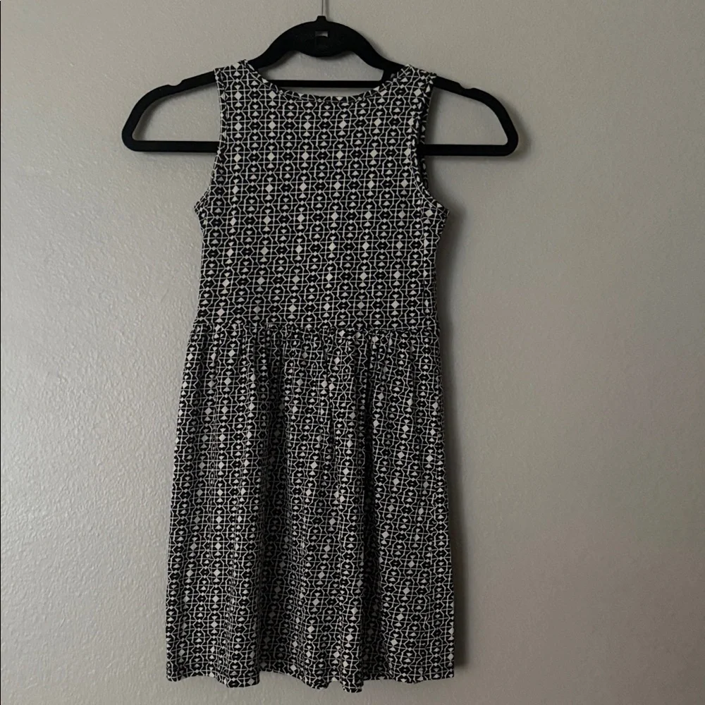 H&M Black and Off White Patterned Sleeveless Girls' Dress