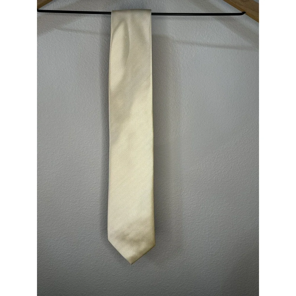 LAZZARETTI Collection Solid‎ Cream Necktie