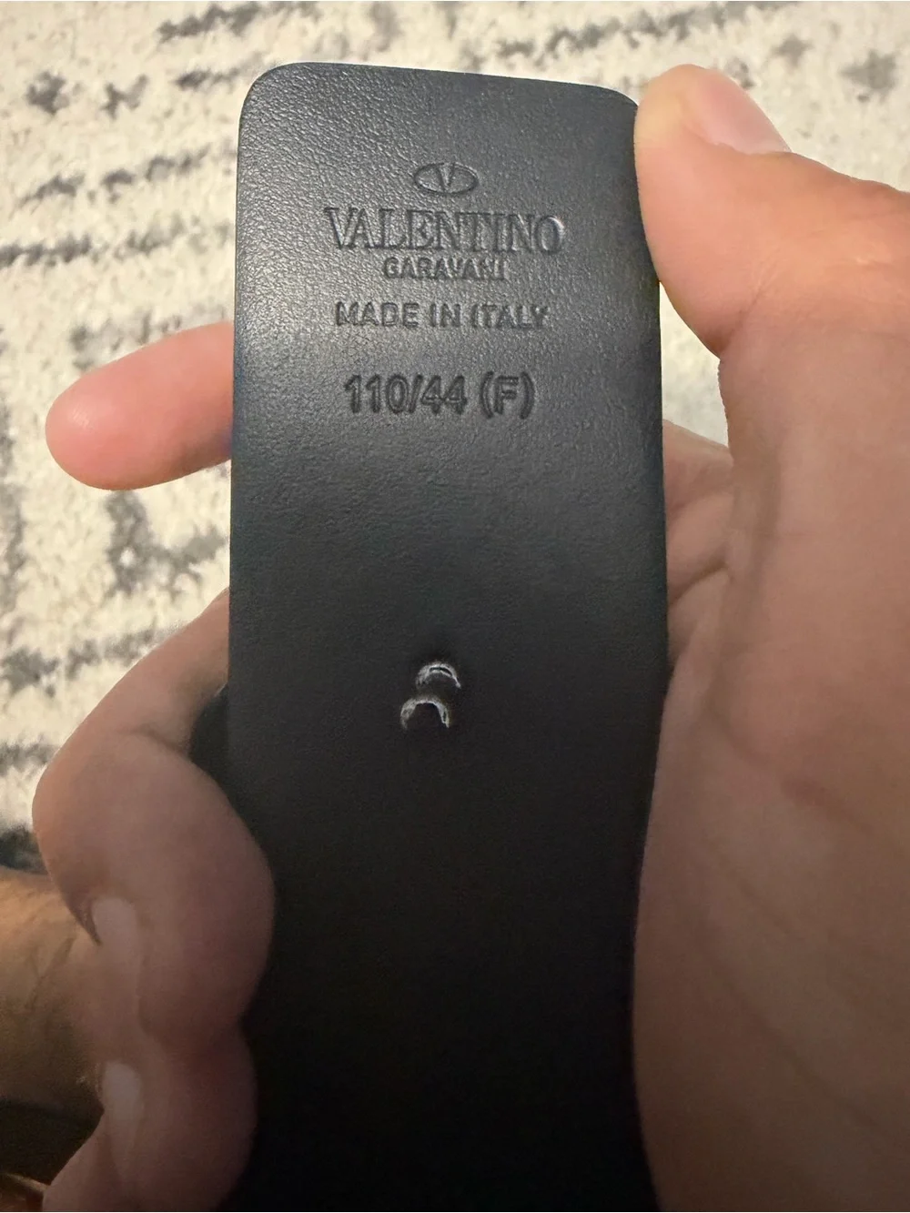 Valentino  logo dark silver buckle  belt  size 110
