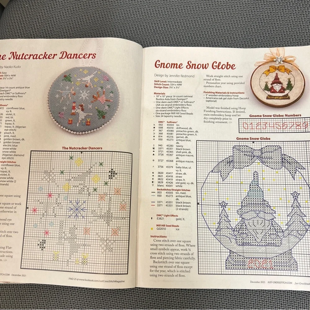 Just Cross Stitch magazine December 2021 Thanksgiving and Christmas designs