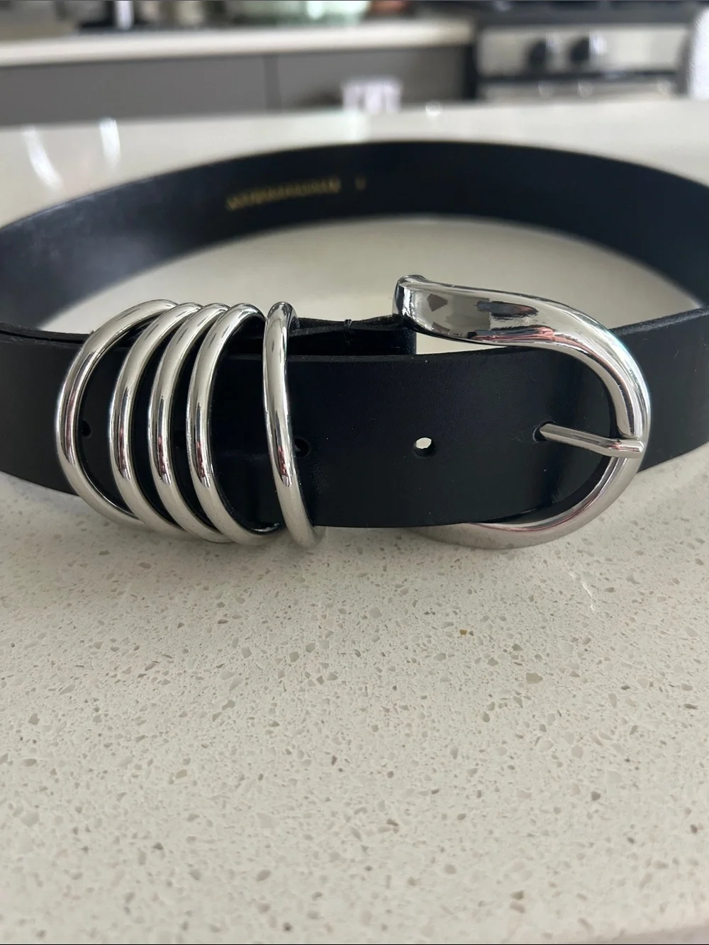 Anthropologie Black Leather Belt