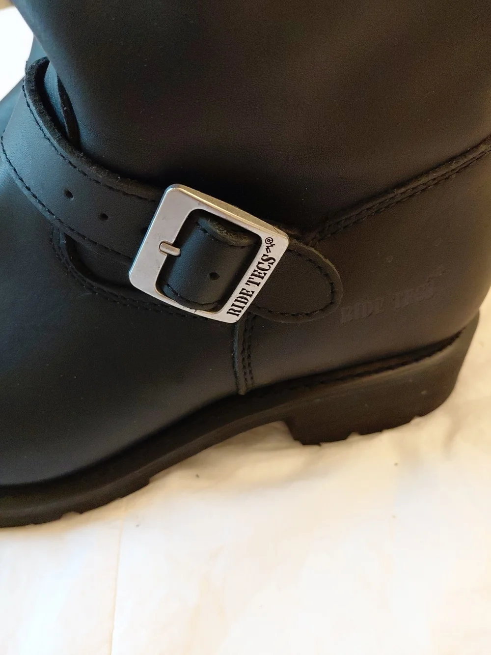 Men's Ride Tecs 1443 Engineer Piked Pull On Motorcycle Biker Boot Sz 9.5 Black