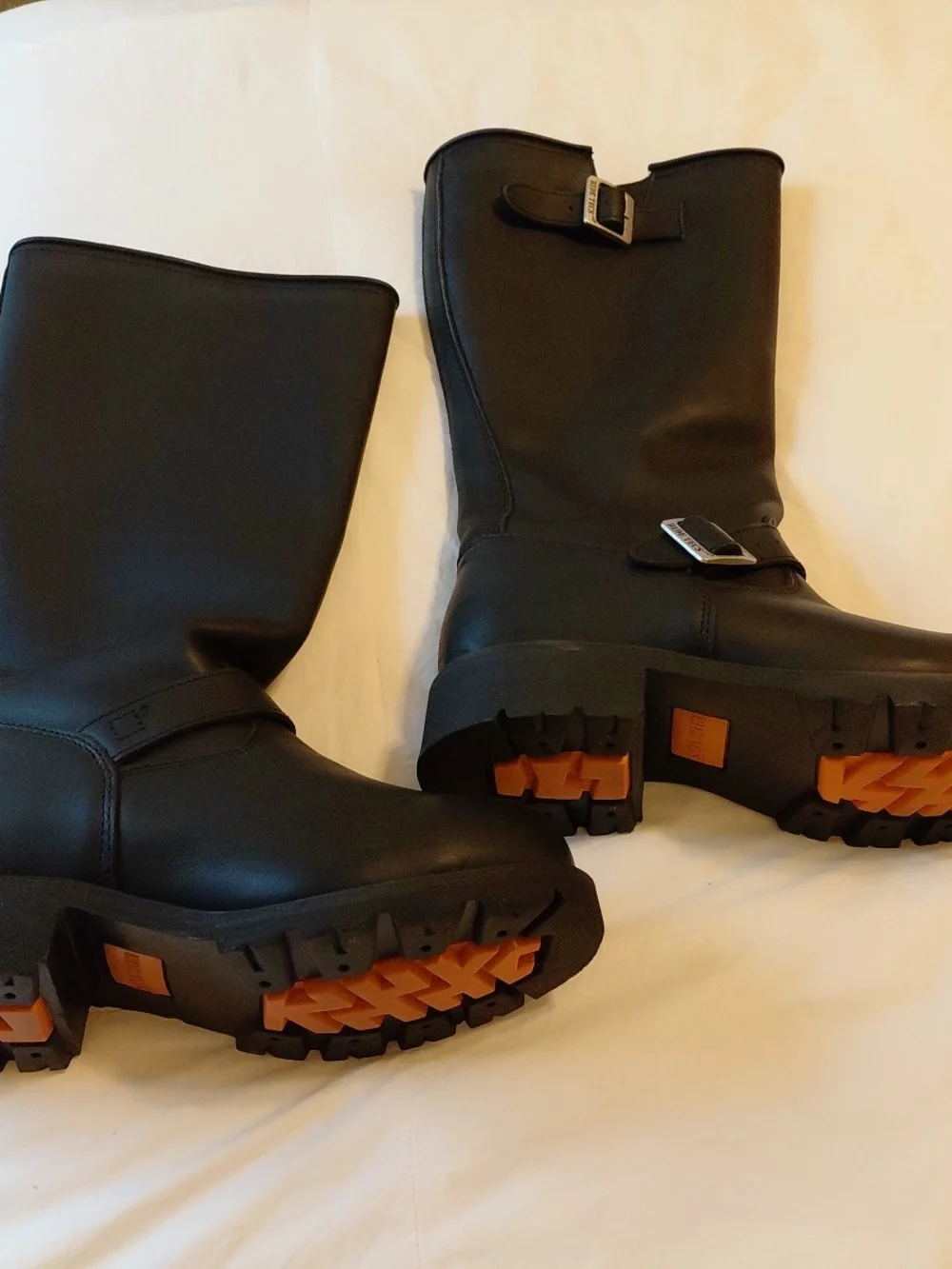 Men's Ride Tecs 1443 Engineer Piked Pull On Motorcycle Biker Boot Sz 9.5 Black