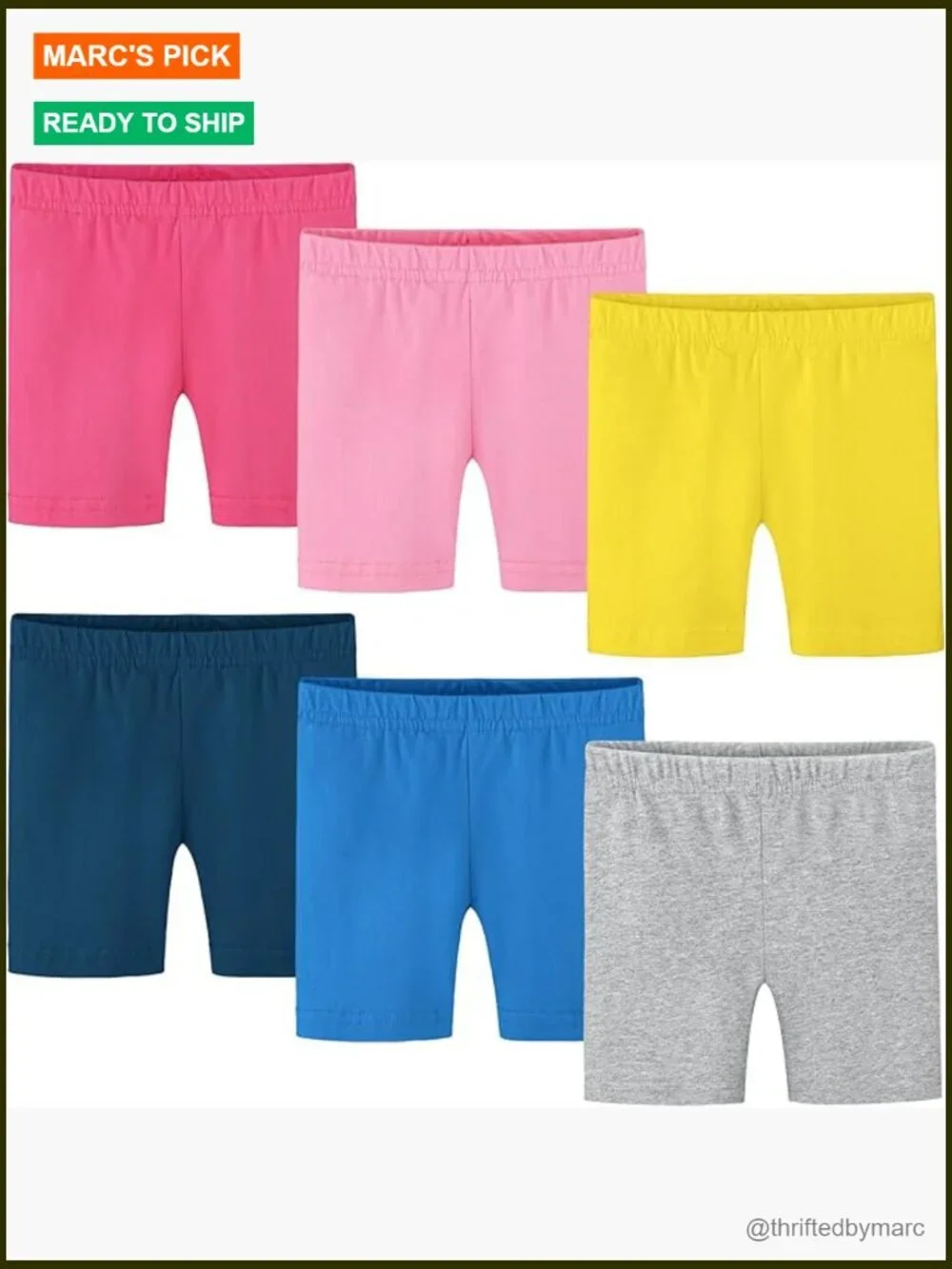 6 Pack Toddler Girls Bike Shorts Soft Cotton Summer Dancewear