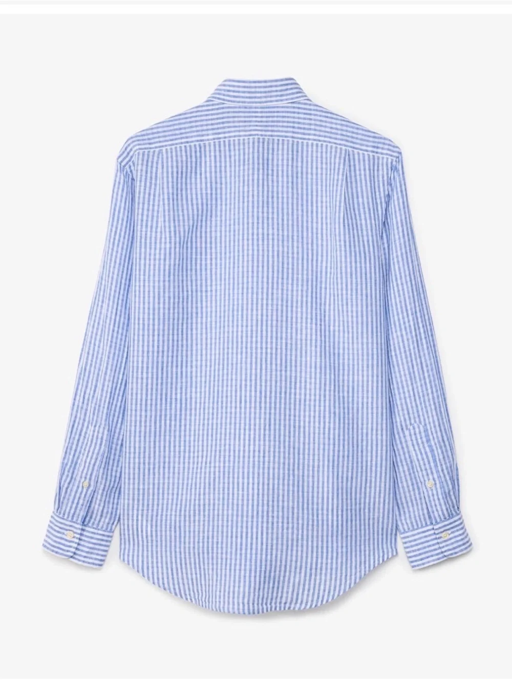 Polo by Ralph Lauren Seer Sucker Blue Gingham Shirt with Pink Pony