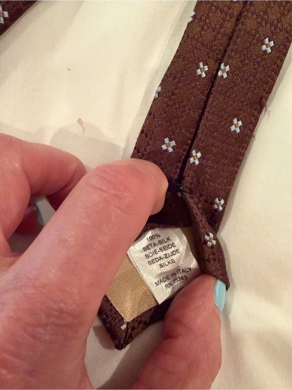 Brown Micro-Pattern Silk Tie - Men's Accessory