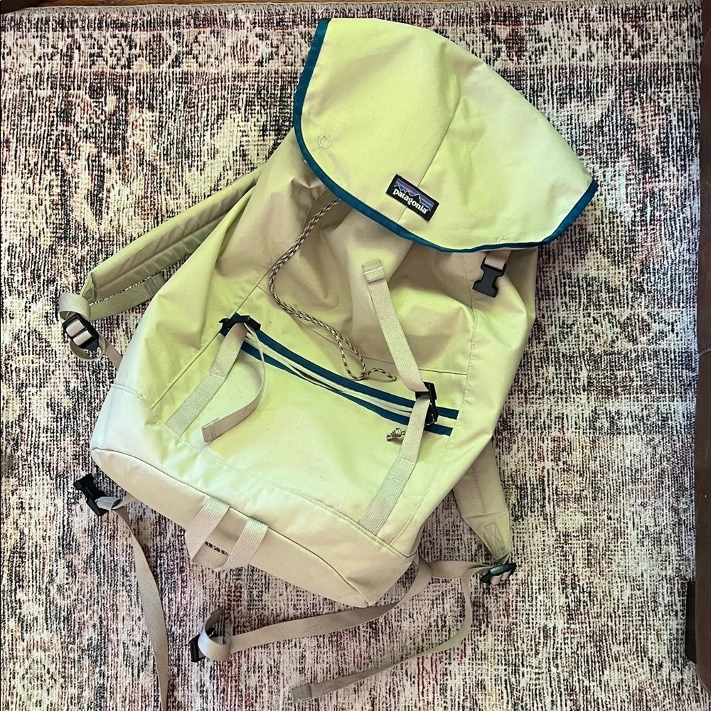 Patagonia Light Yellow and Tan Outdoor Top-Load Backpack