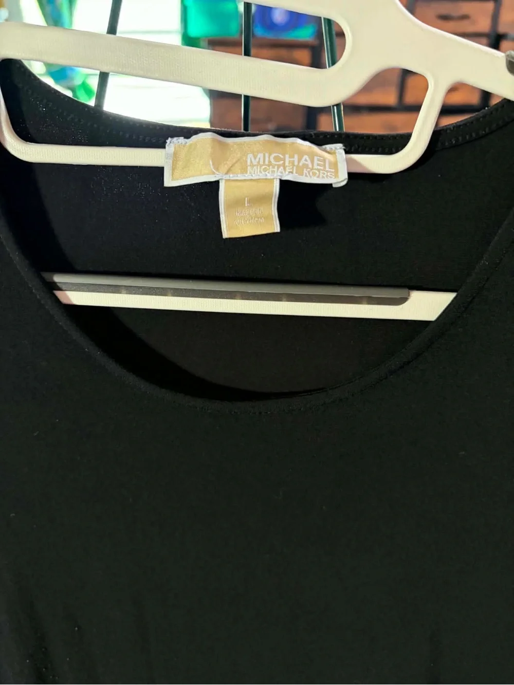 Michael Kors Black Short Sleeve Cutout-Detail Tee