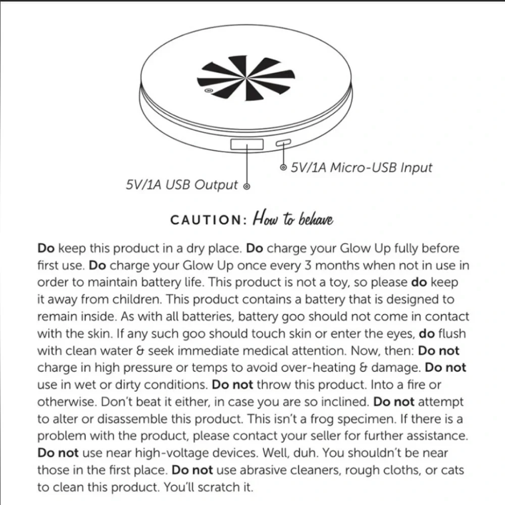 Tech Candy Glow Up Compact Mirror Power Bank