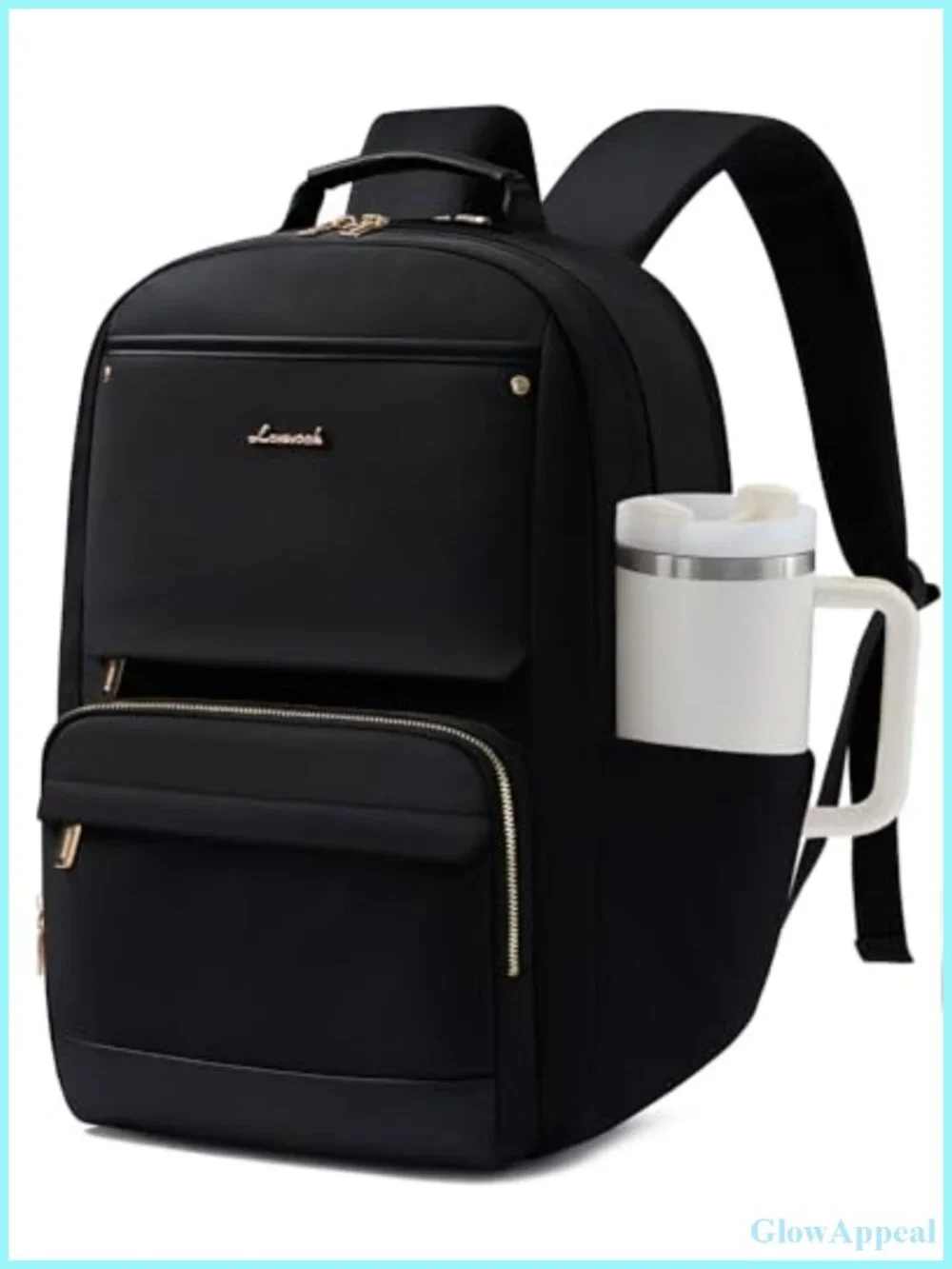Large Capacity Laptop Backpack with Water Bottle Pockets, 27L Travel Backpack