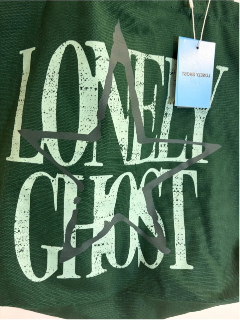 Lonely Ghost Hunter Green Star Tote Bag - NWT
