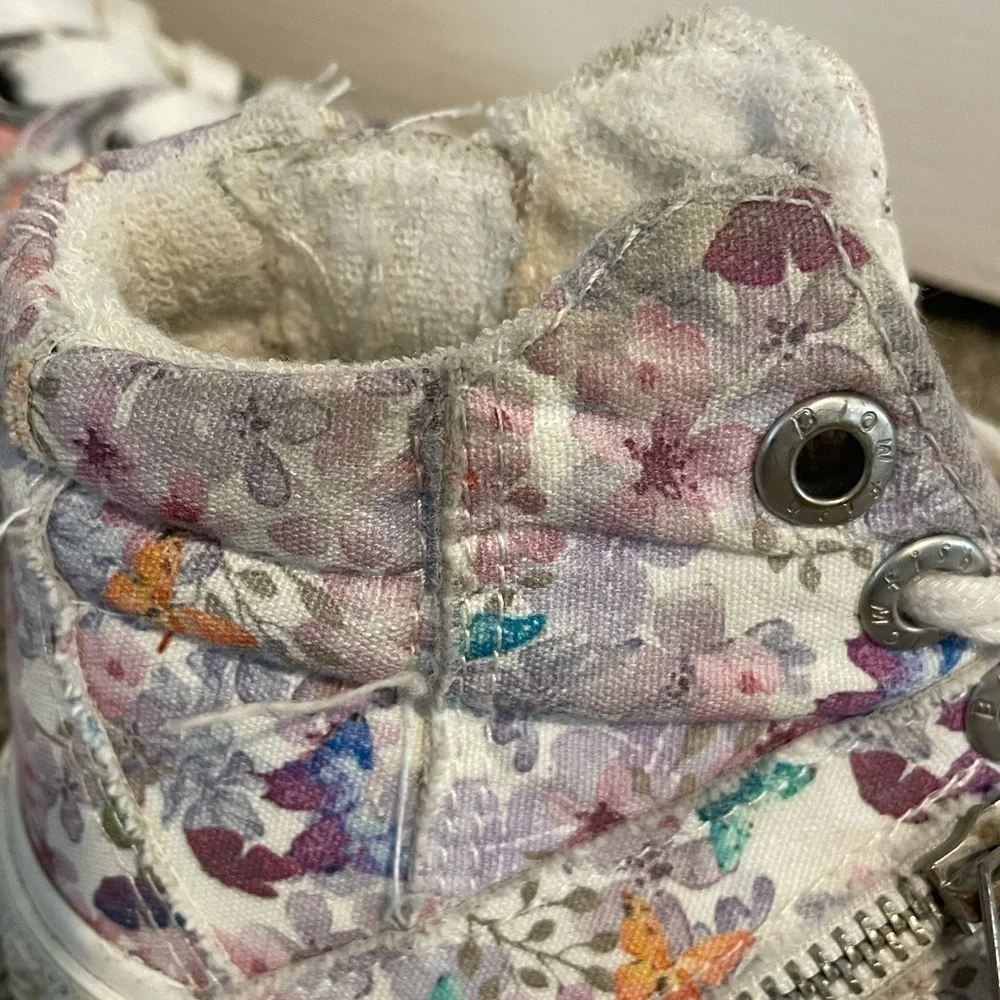 Blowfish Floral Distressed Canvas High-Top Sneakers