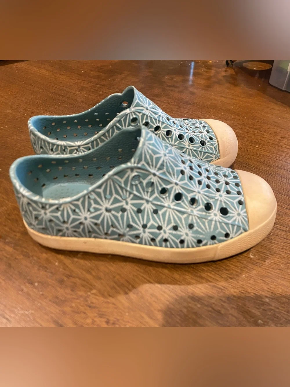 Native Shoes Kids Water Shoes in Light Blue with White Toe