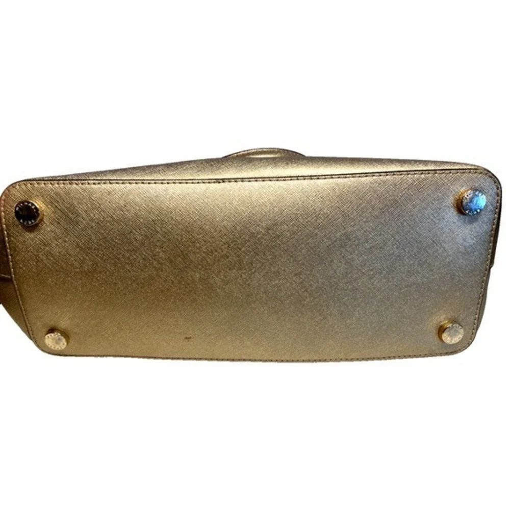 Michael Kors Emmy Dome Satchel Purse‎ Crossbody Metallic Gold Medium