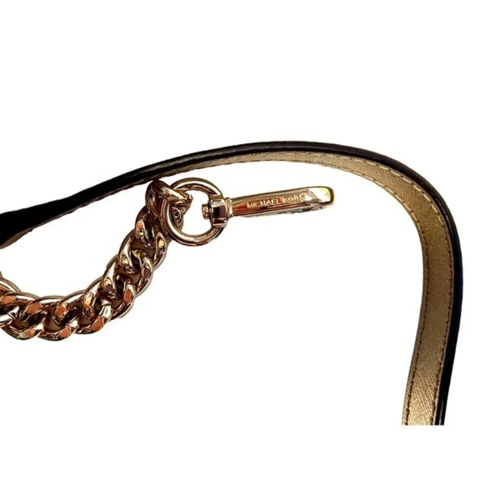 Michael Kors Emmy Dome Satchel Purse‎ Crossbody Metallic Gold Medium