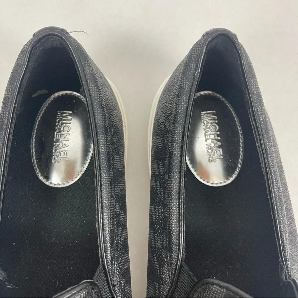 Michael Kors Women’s Black Slip On MK Logo  Sneakers Size 10‎