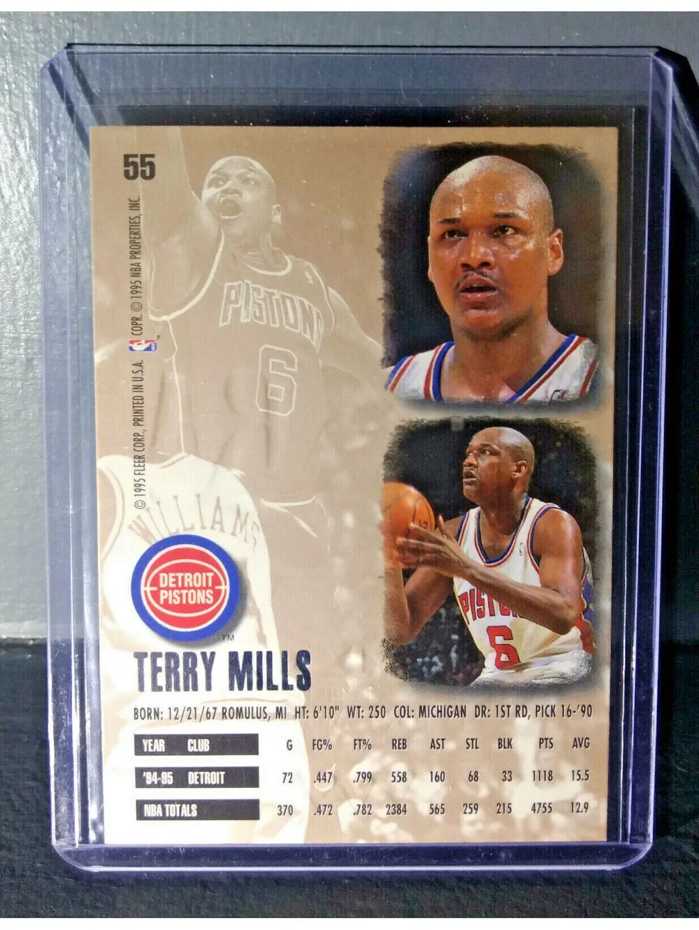 1995-96 Terry Mills Fleer Ultra Gold Medallion #55 Basketball Card