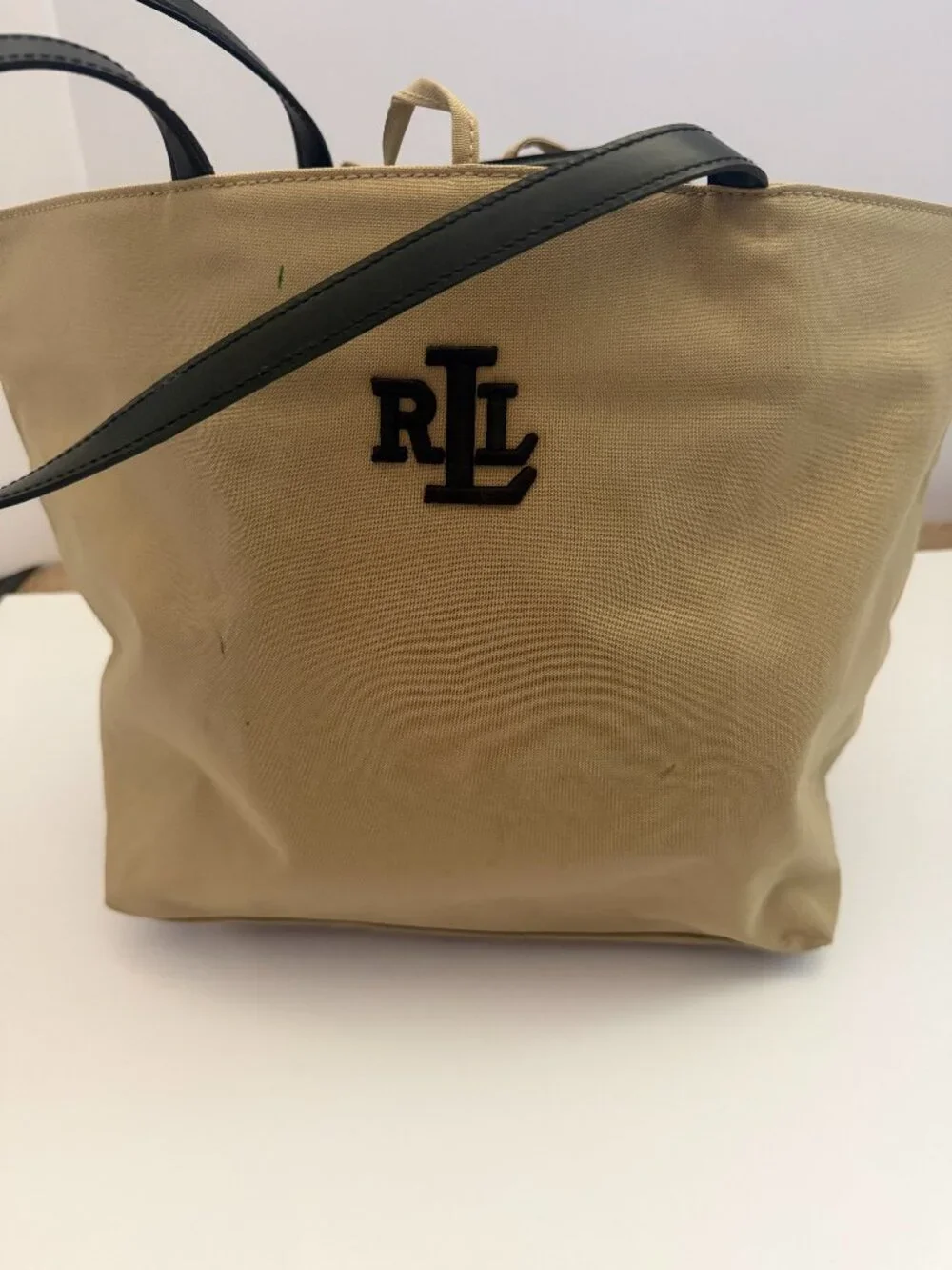 Lauren Ralph Lauren Beige Canvas Tote