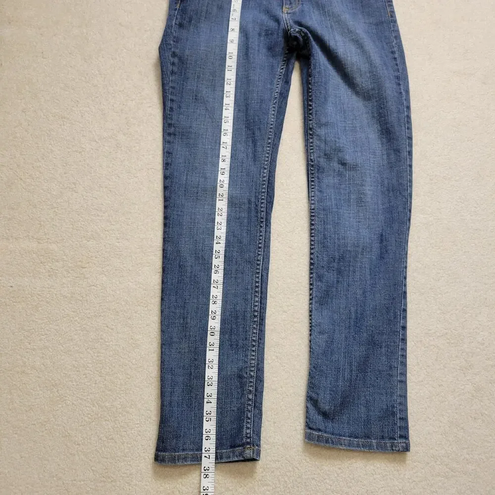 EUC Michael Kors Size 6 Low Rise 5 Pocket Straight Denim Jeans Studded MK Logo