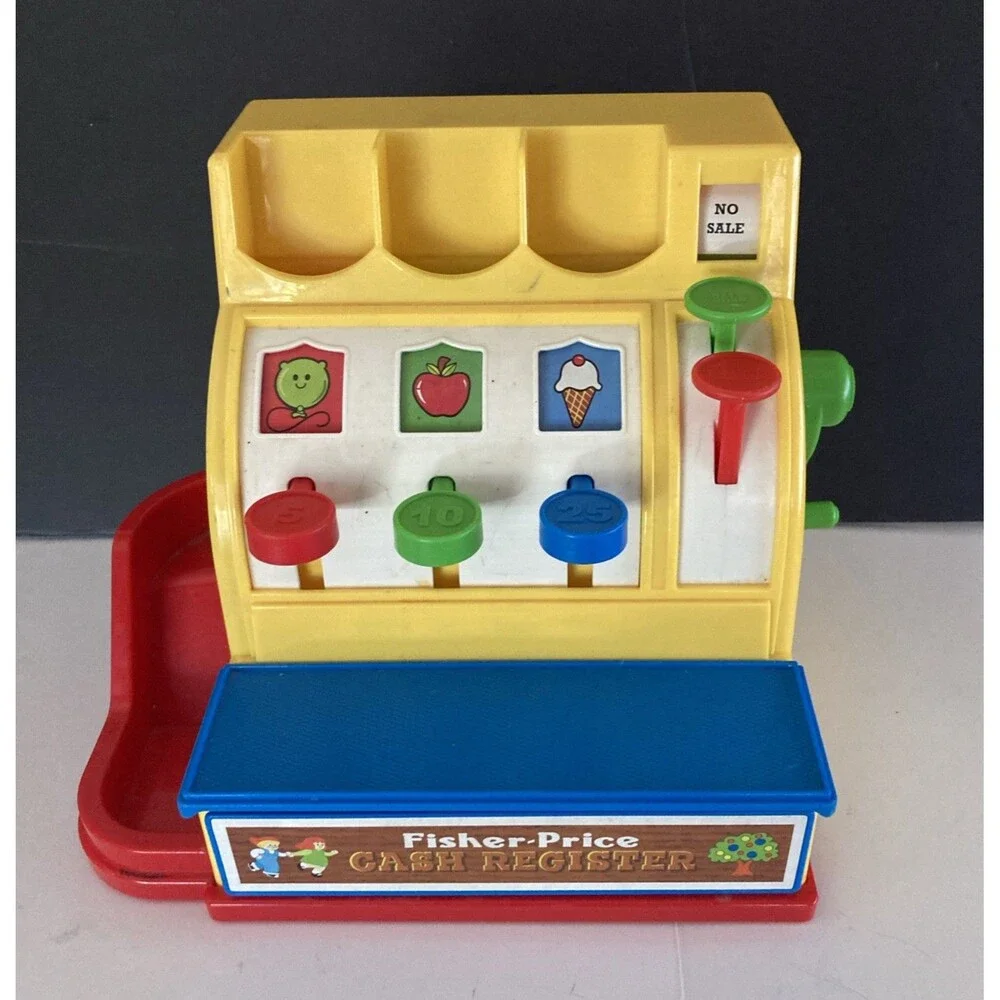Fisher-Price Classics Cash Register Tested Working Toy Pretend Play 2002 Vintage