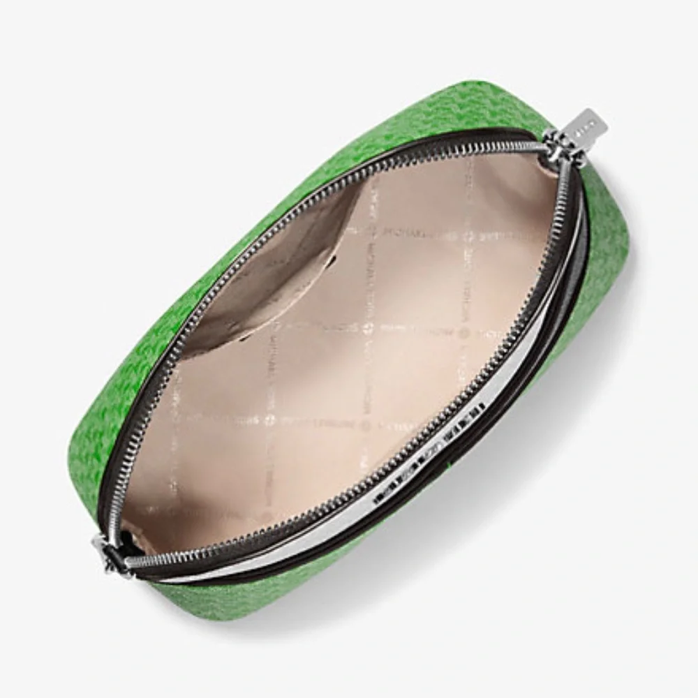 Michael Kors Jet Set Travel Color-Block Signature Logo Crossbody  Jangle Green