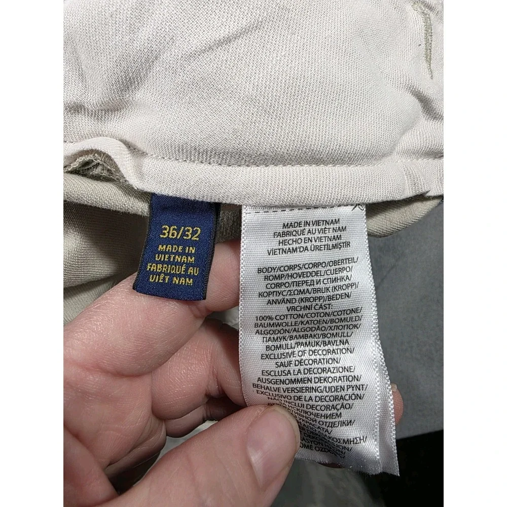 Polo Ralph Lauren Pants Mens 36x32‎ Beige Cotton Chino Five Pocket Preppy Pony