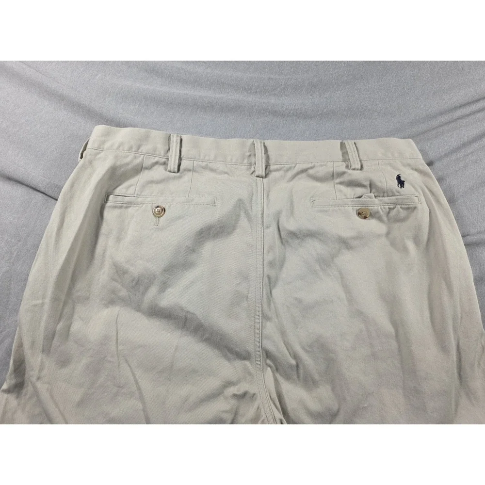 Polo Ralph Lauren Pants Mens 36x32‎ Beige Cotton Chino Five Pocket Preppy Pony