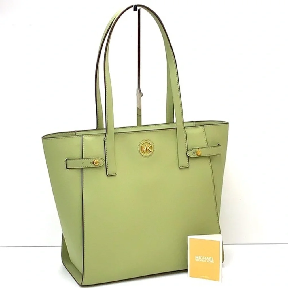 MICHAEL KORS CARMEN LARGE NORTH SOUTH TOTE LIGHT SAGE COLOR