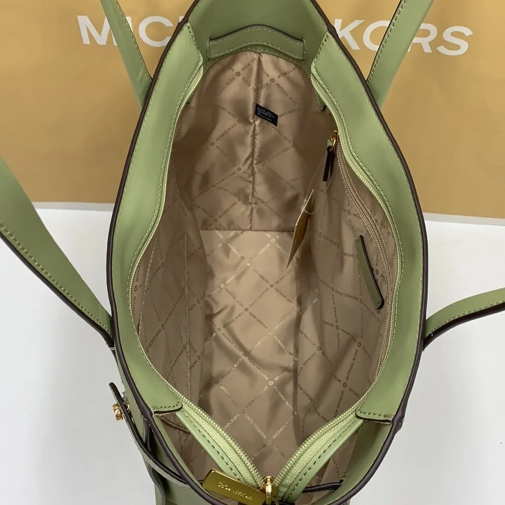 MICHAEL KORS CARMEN LARGE NORTH SOUTH TOTE LIGHT SAGE COLOR