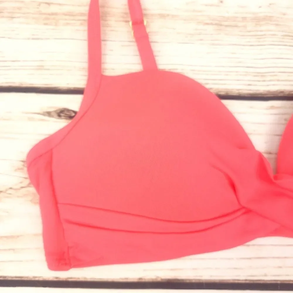 Kate Spade Bright Peony Twisted Front Adjustable Straps Bikini Top Size Med