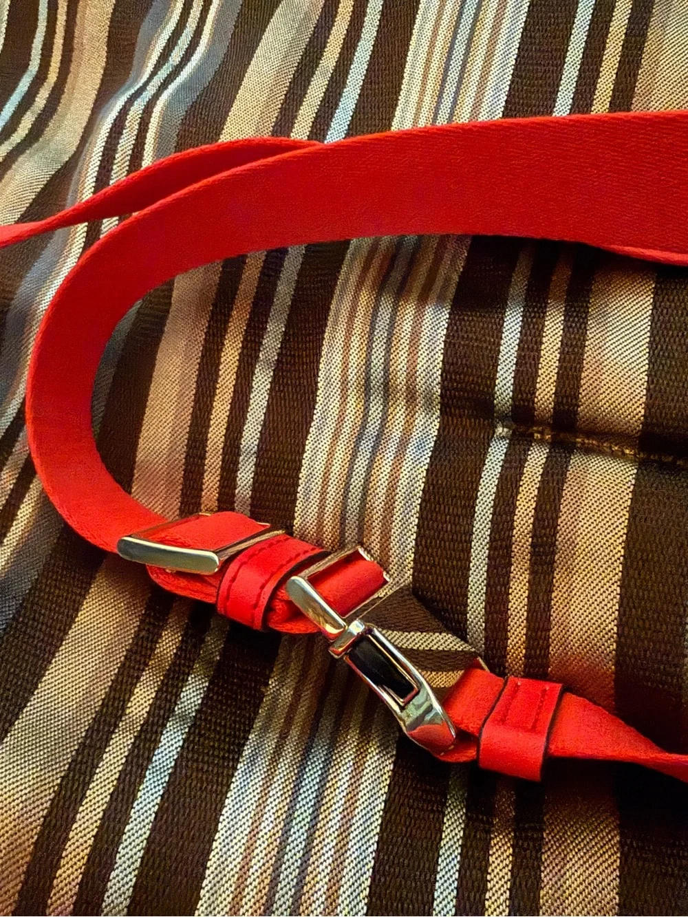 kate spade red nylon crossbody belt bag with gold hardware