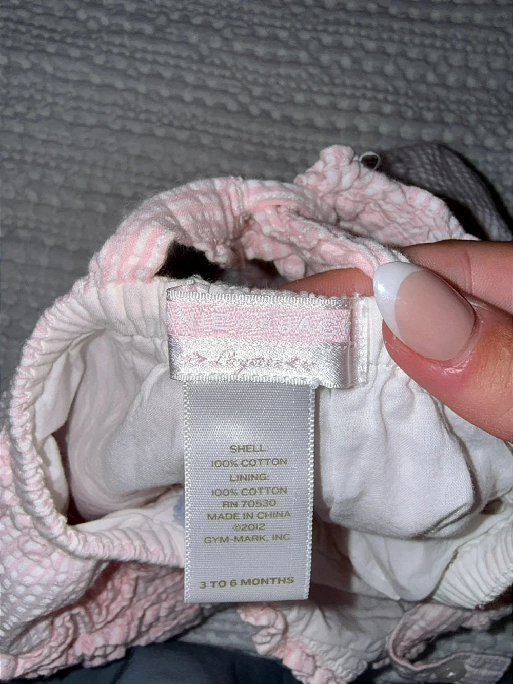 Pristine Janie & Jack Pink Ruffle Seersucker Baby Bubble Romper size 3-6 months