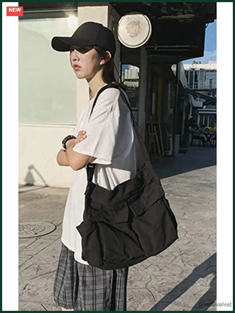 Canvas Large Tote with Multiple Pockets Crossbody Bag