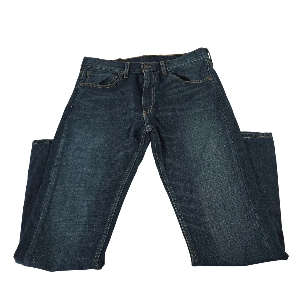 Levis 527 Slim Bootcut Jeans Mens 34x30 Dark Wash Indigo Blue Denim 100% Cotton