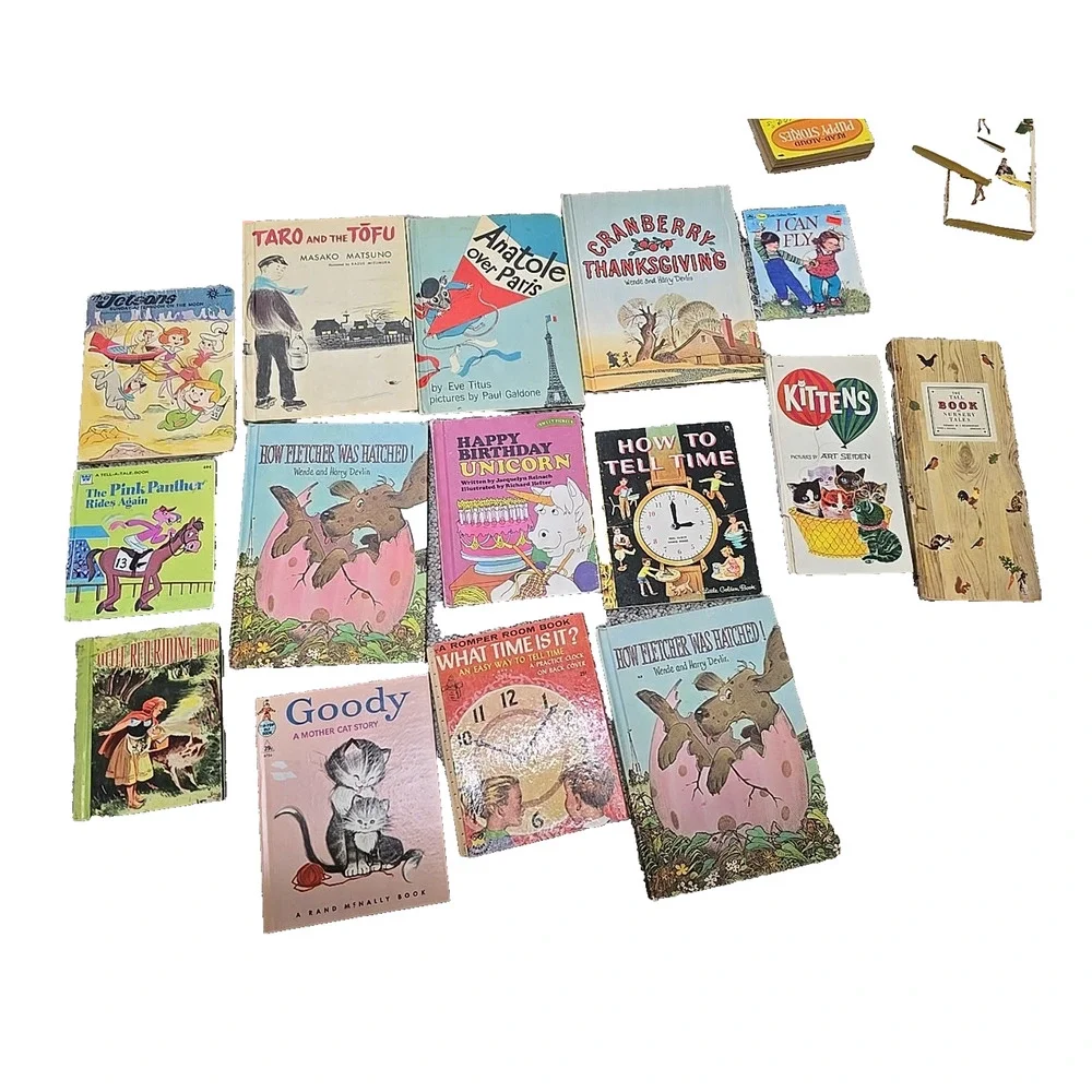 Lot of 15 Vintage‎ Mixed Authors Read Along Hardcover Children's Story Books