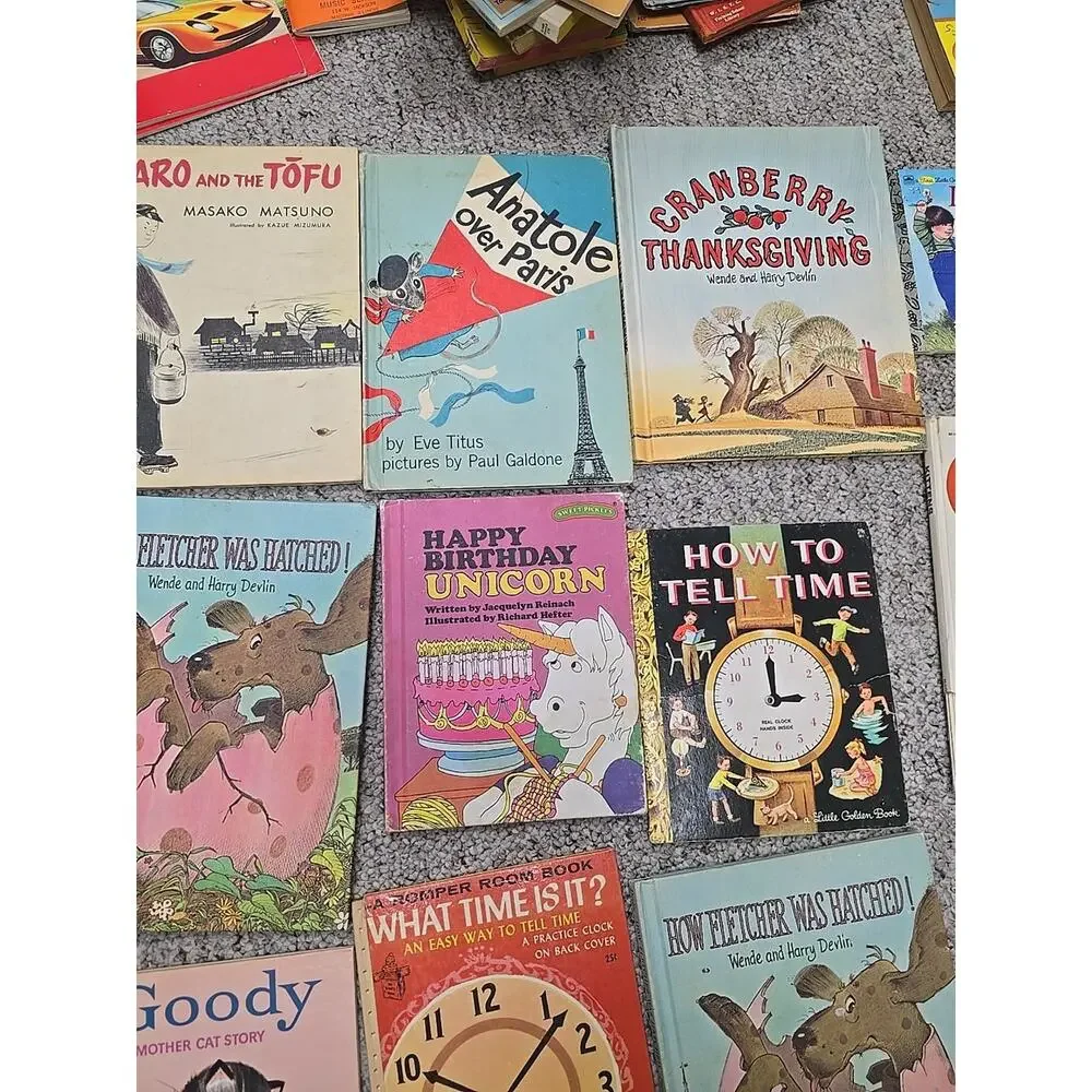 Lot of 15 Vintage‎ Mixed Authors Read Along Hardcover Children's Story Books
