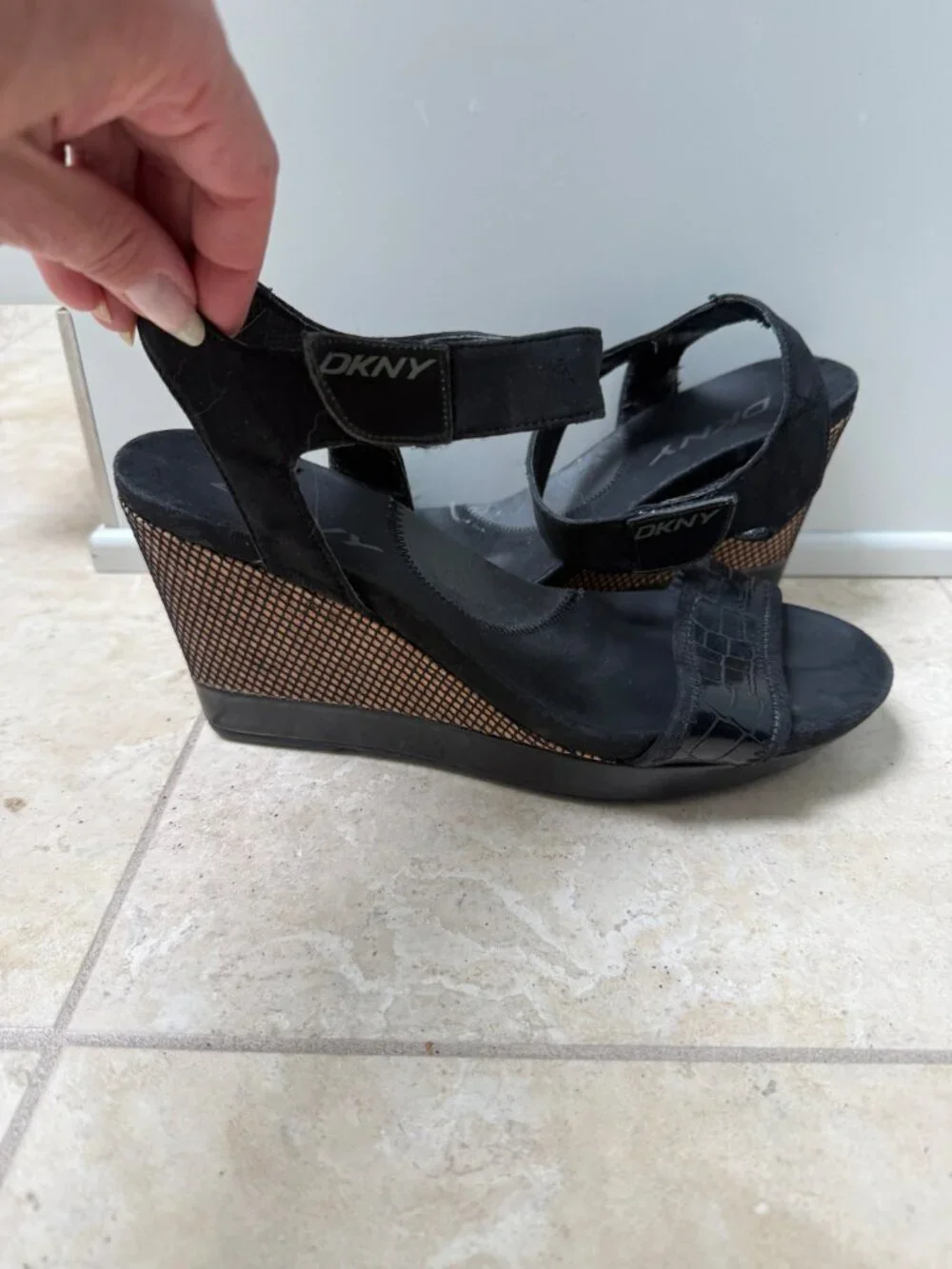 Dkny black wedge