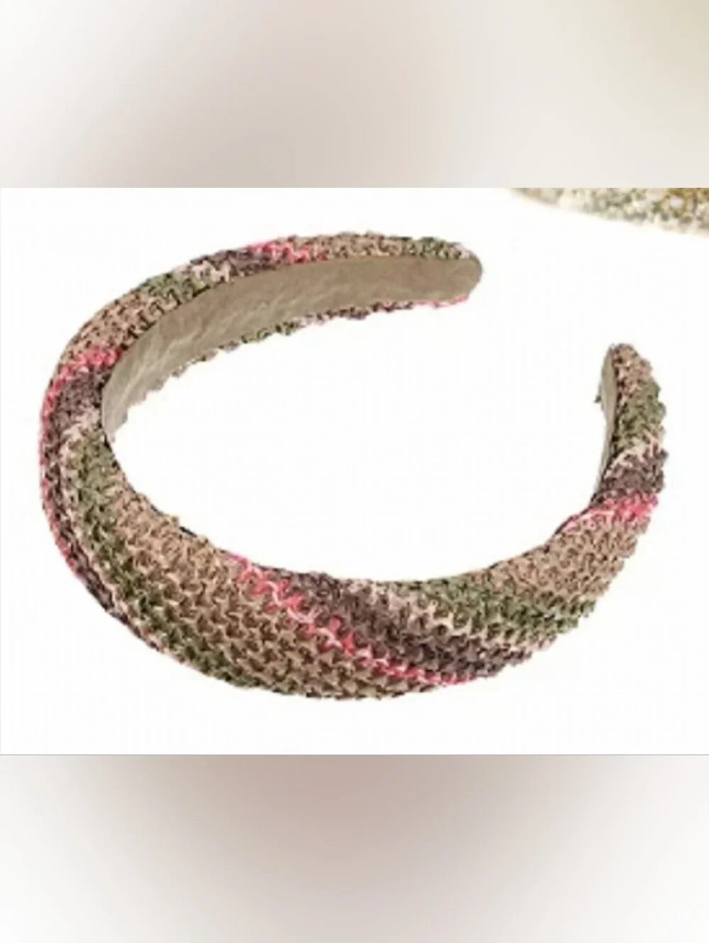 Raffia Woven Striped Multicolor Headband