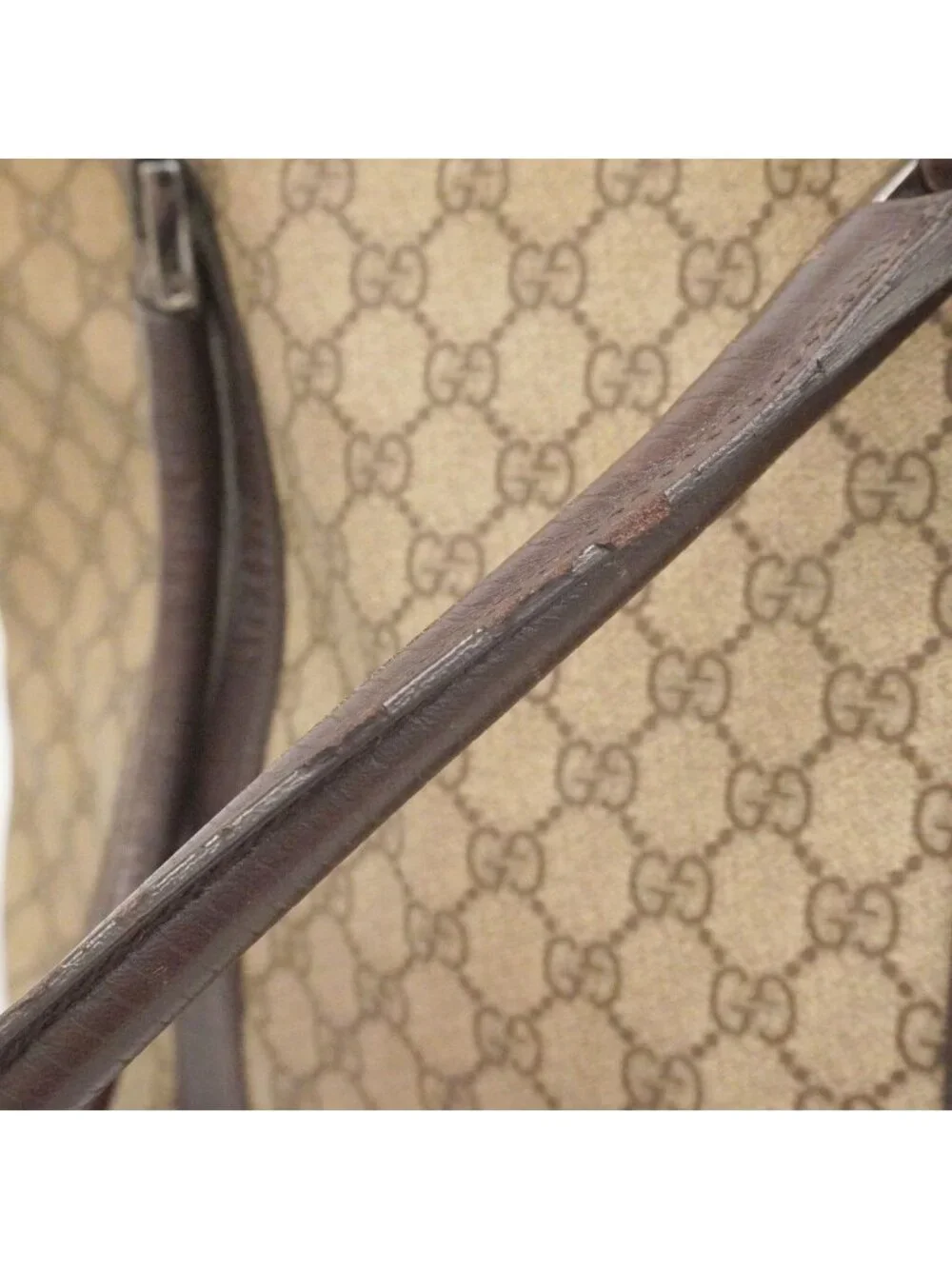 Gucci Tote GG Supreme Brown Silver