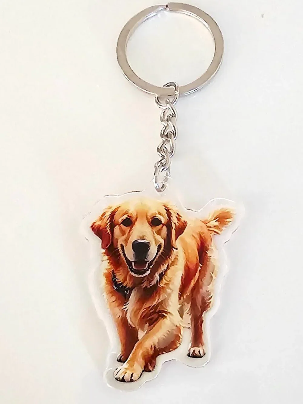 Golden Retriever Acrylic Keychain, Unisex, Dog Lover Pet Gift Double Sided Charm