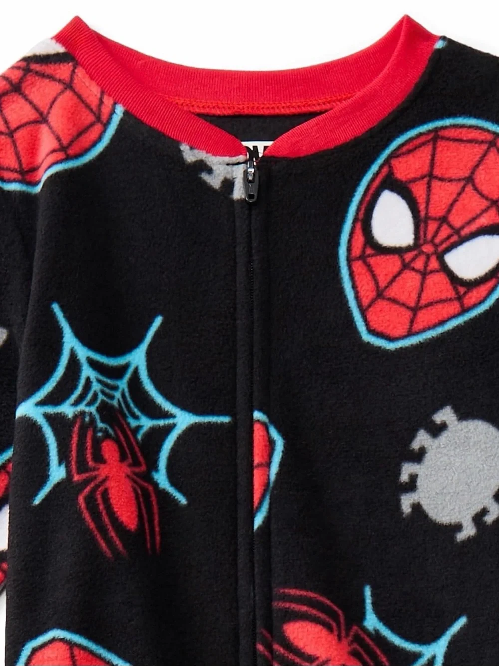 Marvel Black and Red Spider-Man Fleece One-Piece Pajamas