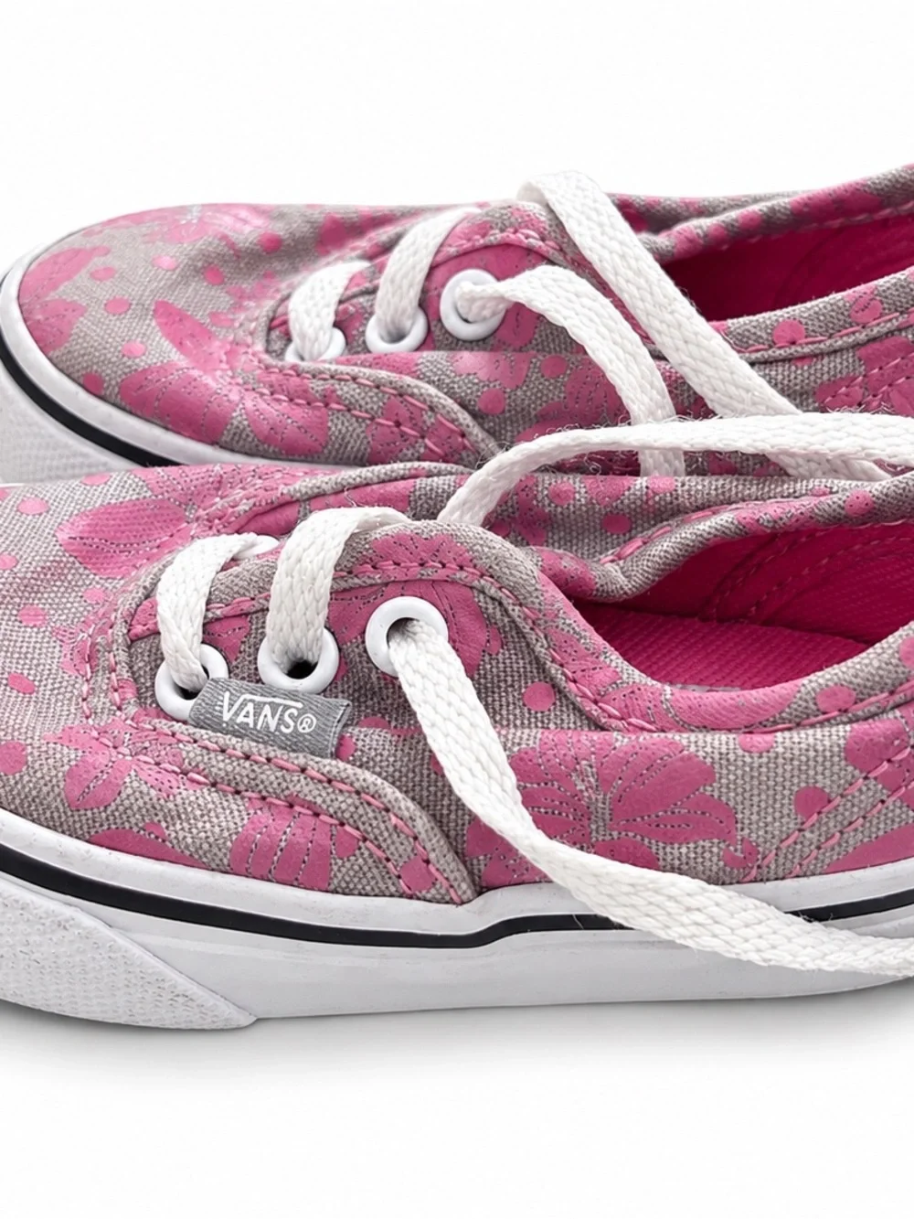 Vans Kids Pink Floral Canvas Sneakers