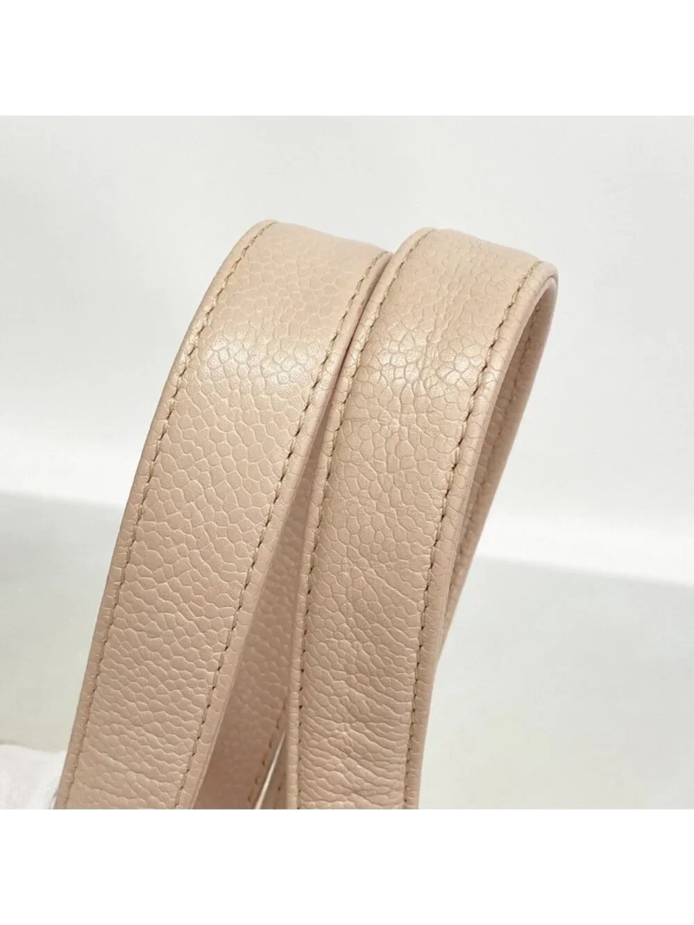 Chanel Handbag Choco Bar Caviar Leather Baby Pink Silver
