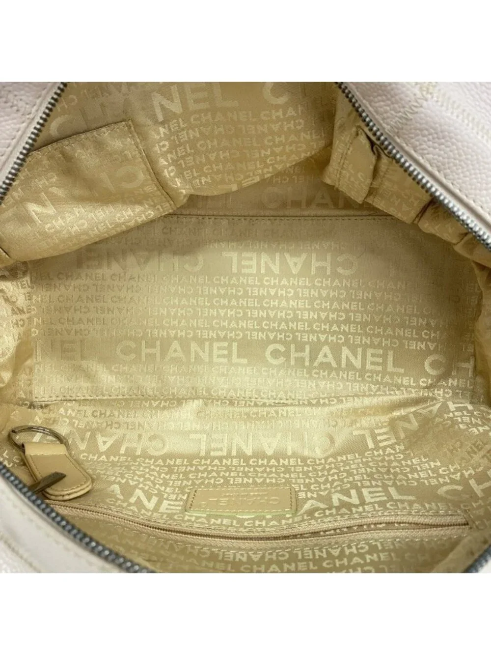Chanel Handbag Choco Bar Caviar Leather Baby Pink Silver