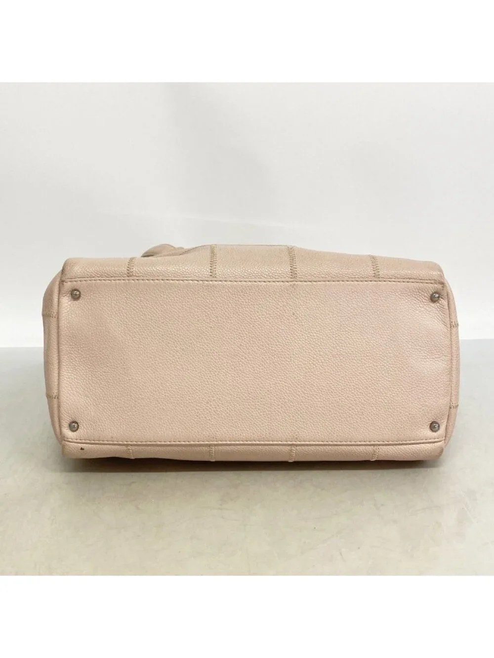 Chanel Handbag Choco Bar Caviar Leather Baby Pink Silver