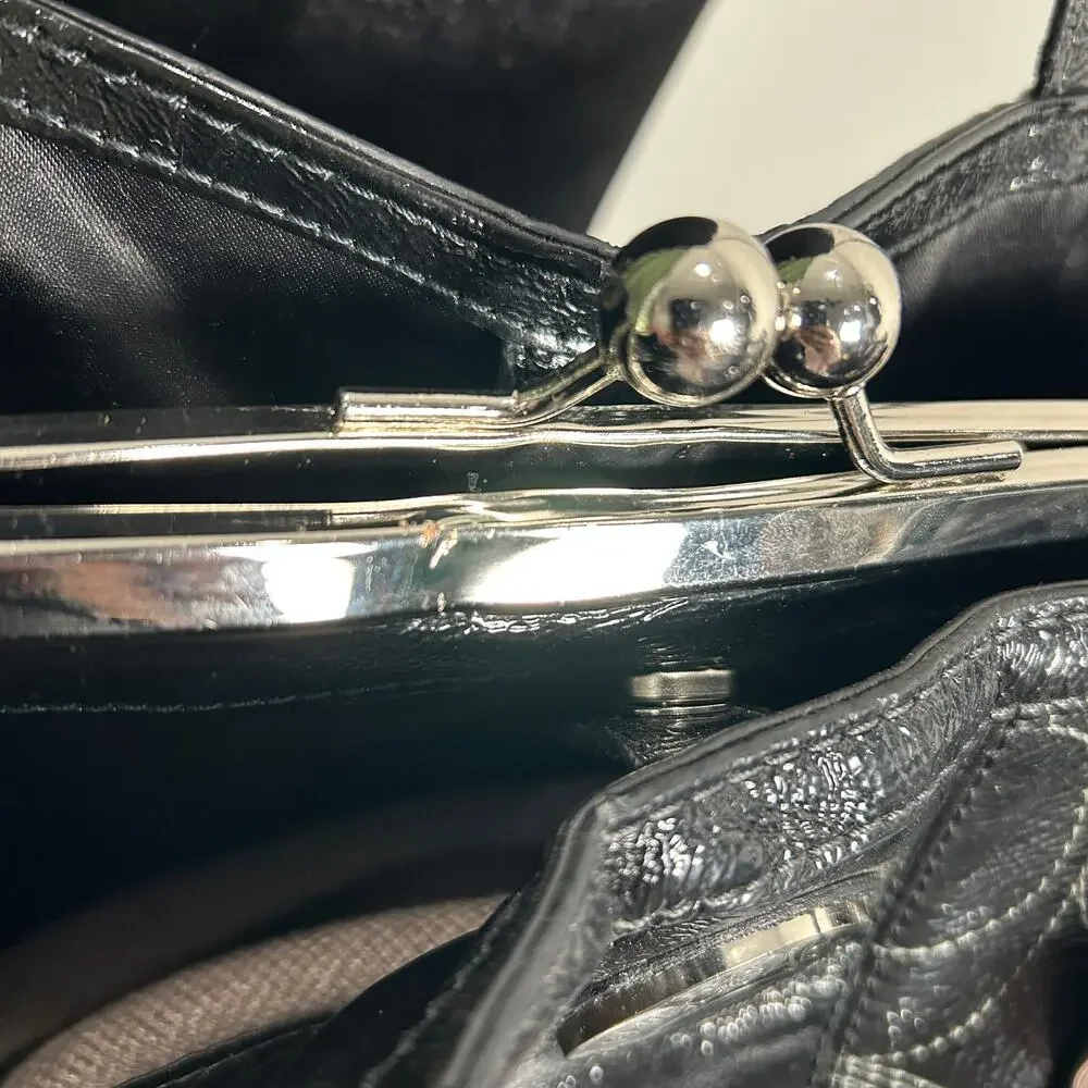 Coach Kisslock Carryall Shoulder Bag Patent Signature Satchel