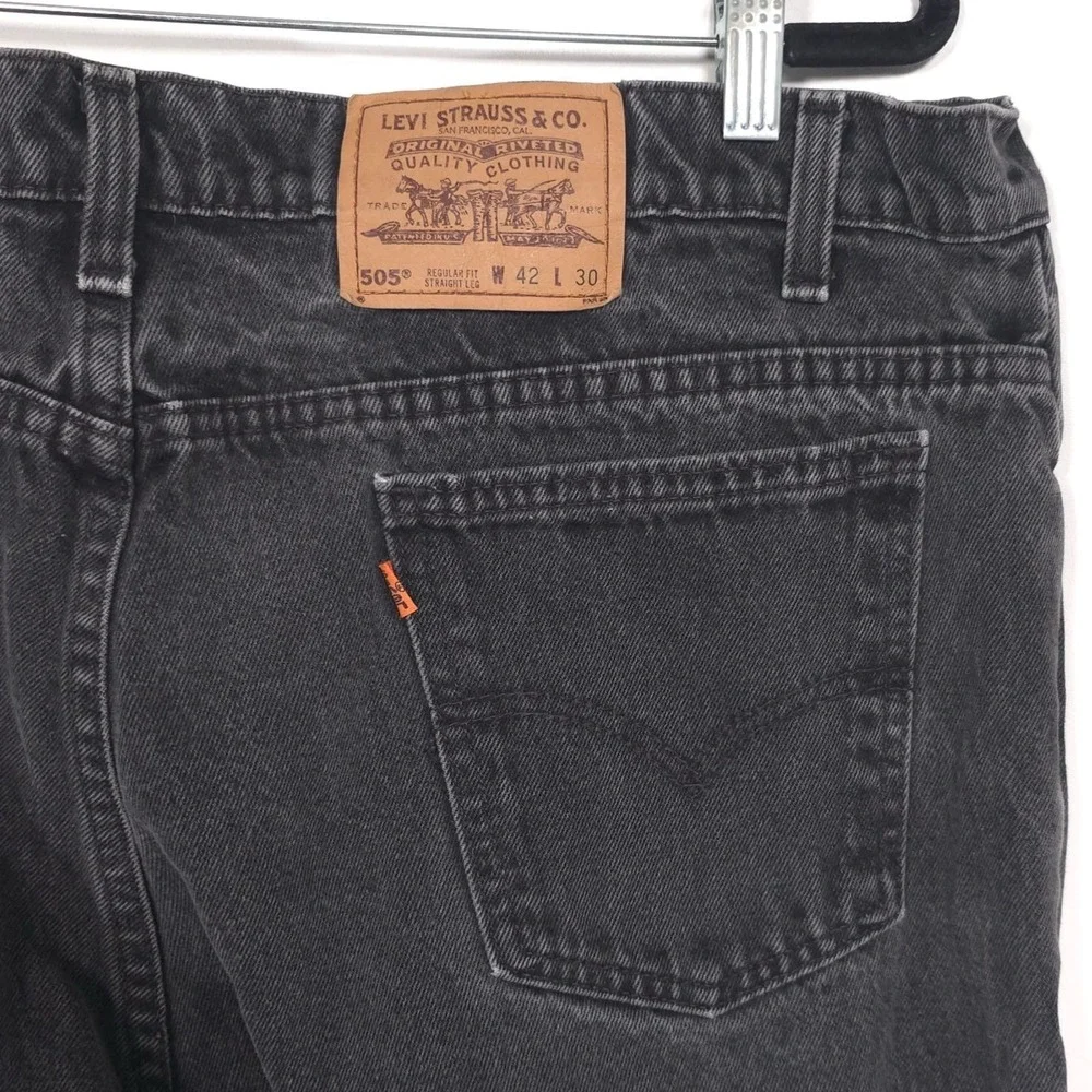 Levi's Vintage Orange Tab‎ 505 Jeans 40x30 Black USA MADE Regular Fit Straight