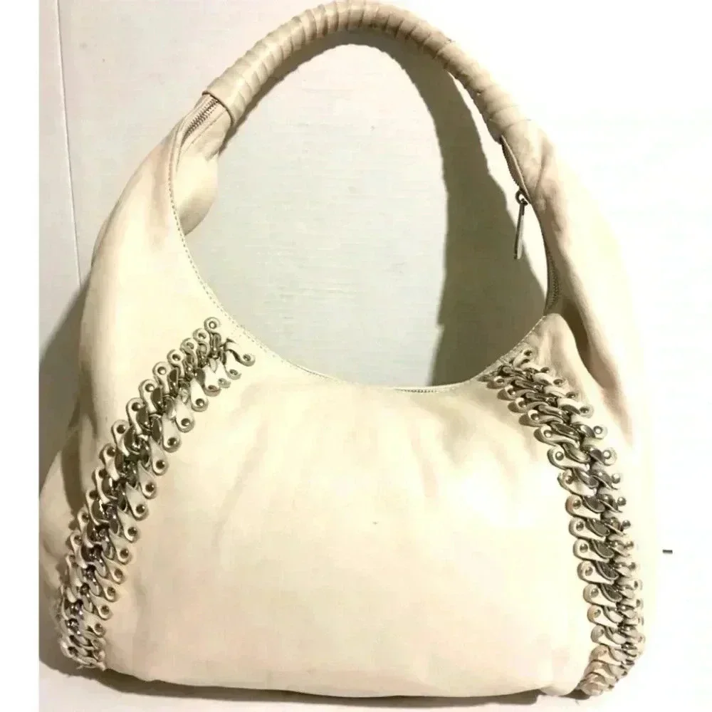 Michael Kors cream leather hobo handbag