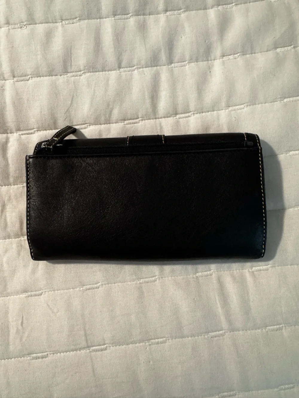 Coach Black Leather Wallet with Silver Buckle